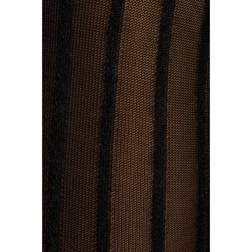 The Attico Gestreepte broek Black Dames