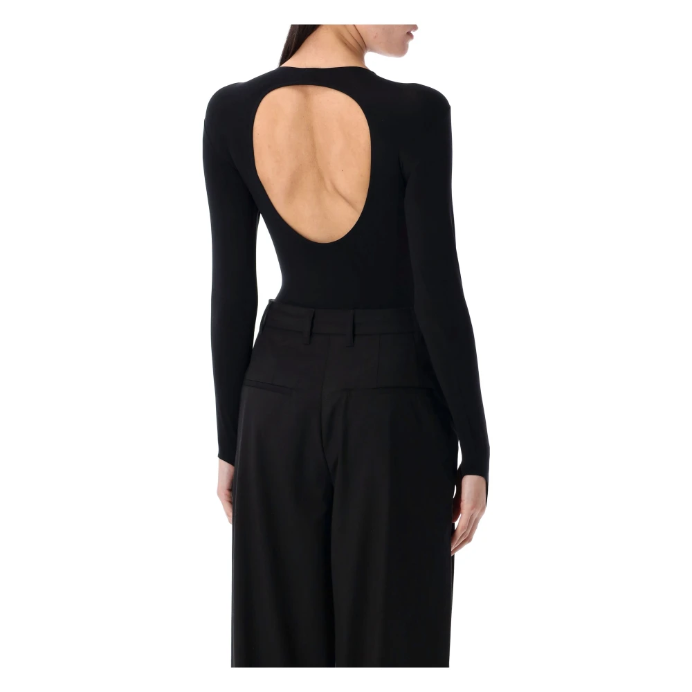 Andrea Adamo Zwart Sculpting Jersey Body Topwear Black Dames
