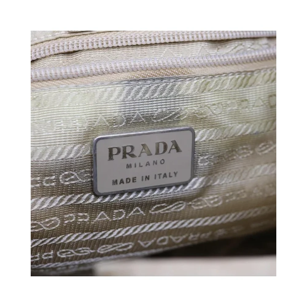 Prada Vintage Pre-owned Nylon prada-bags Beige Dames