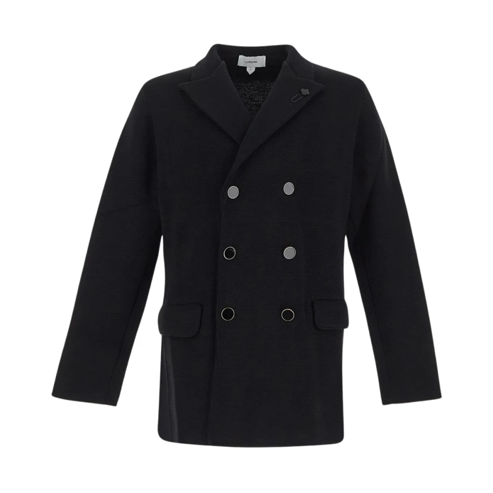 Lardini Doublebreasted jas van zuivere wol Black Heren