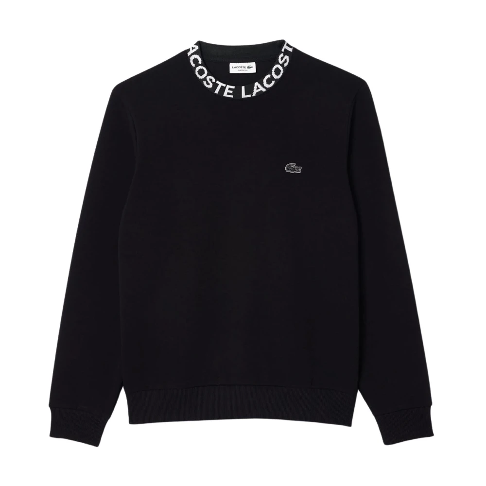Lacoste Zwart Sweatshirt met Dubbelzijdige Signature Kraag Black Heren