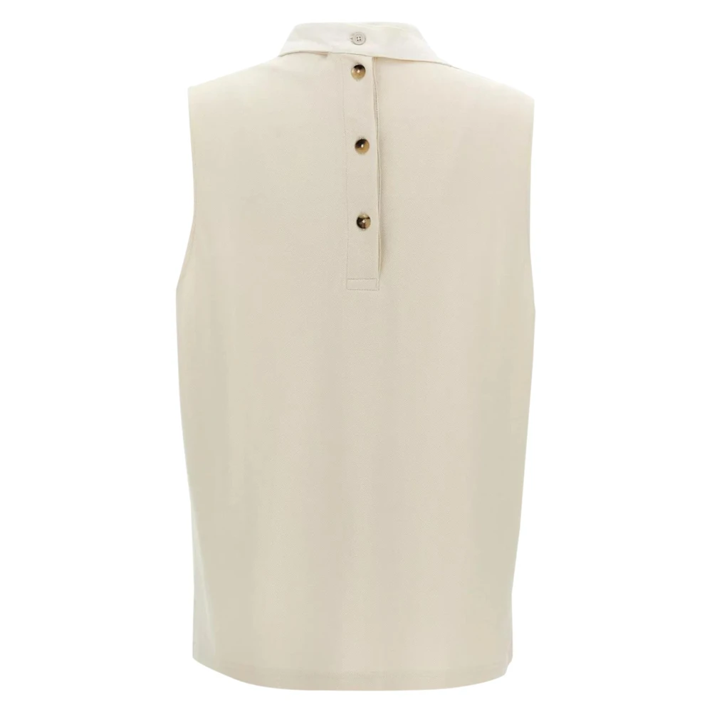 Courrèges Mouwloos Poloshirt Beige Dames
