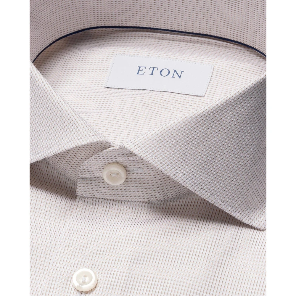 Eton Lange mouw overhemd Beige Heren