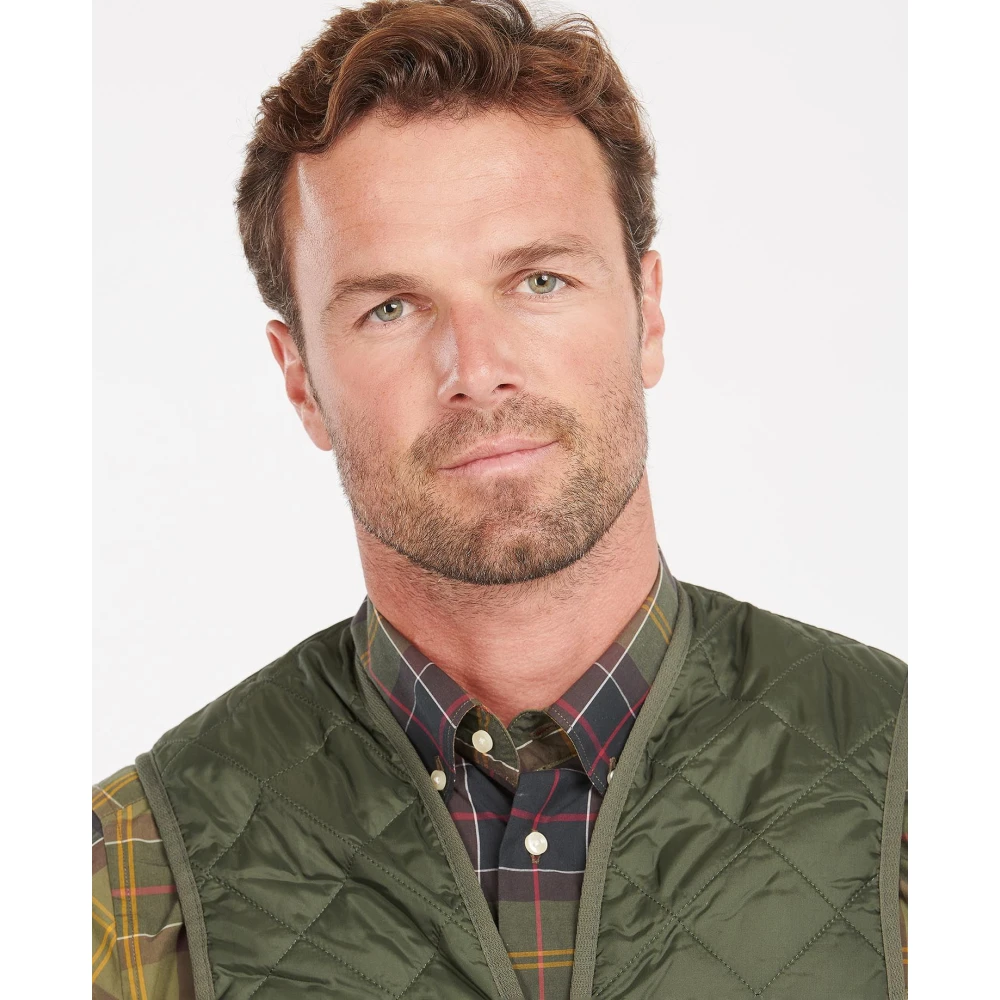 Barbour Gewatteerd vest met tartan voering Green Heren
