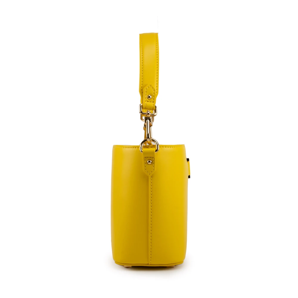 Elisabetta Franchi Gele Synthetisch Leren Bucket Bag Yellow Dames