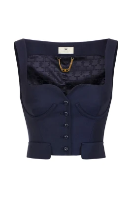 Cool wool and tulle top
