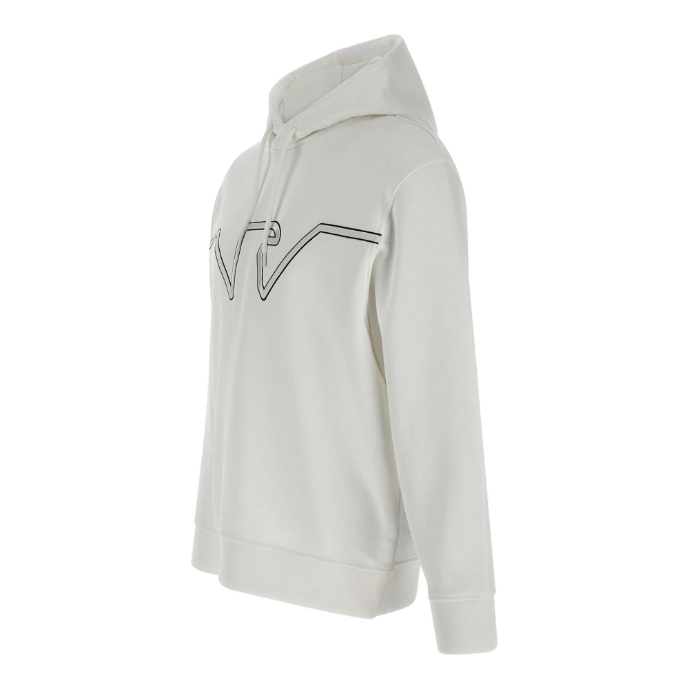 Emporio Armani Witte Katoenen Sweatshirt met Capuchon White Heren