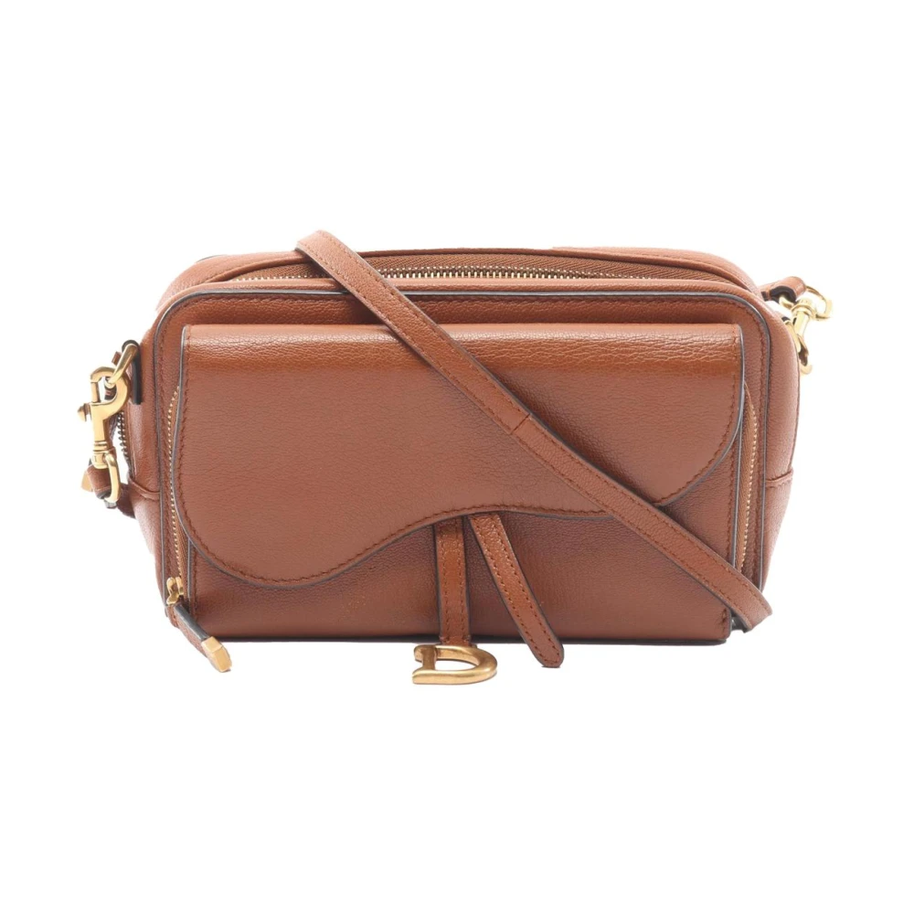 Dior Vintage Women's Brown Pre-Owned Vintage Saddle Crossbody Bag