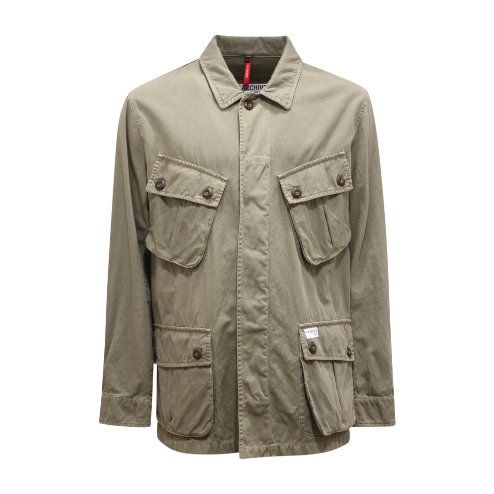 Fay Men's Green Mam1946082t Archive Linen Blend Field Jacket