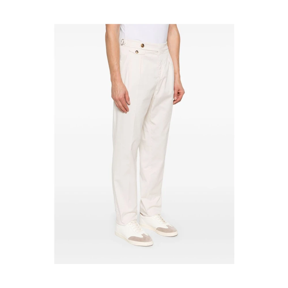 BRUNELLO CUCINELLI Beige Broek met Verstelbare Taille White Heren