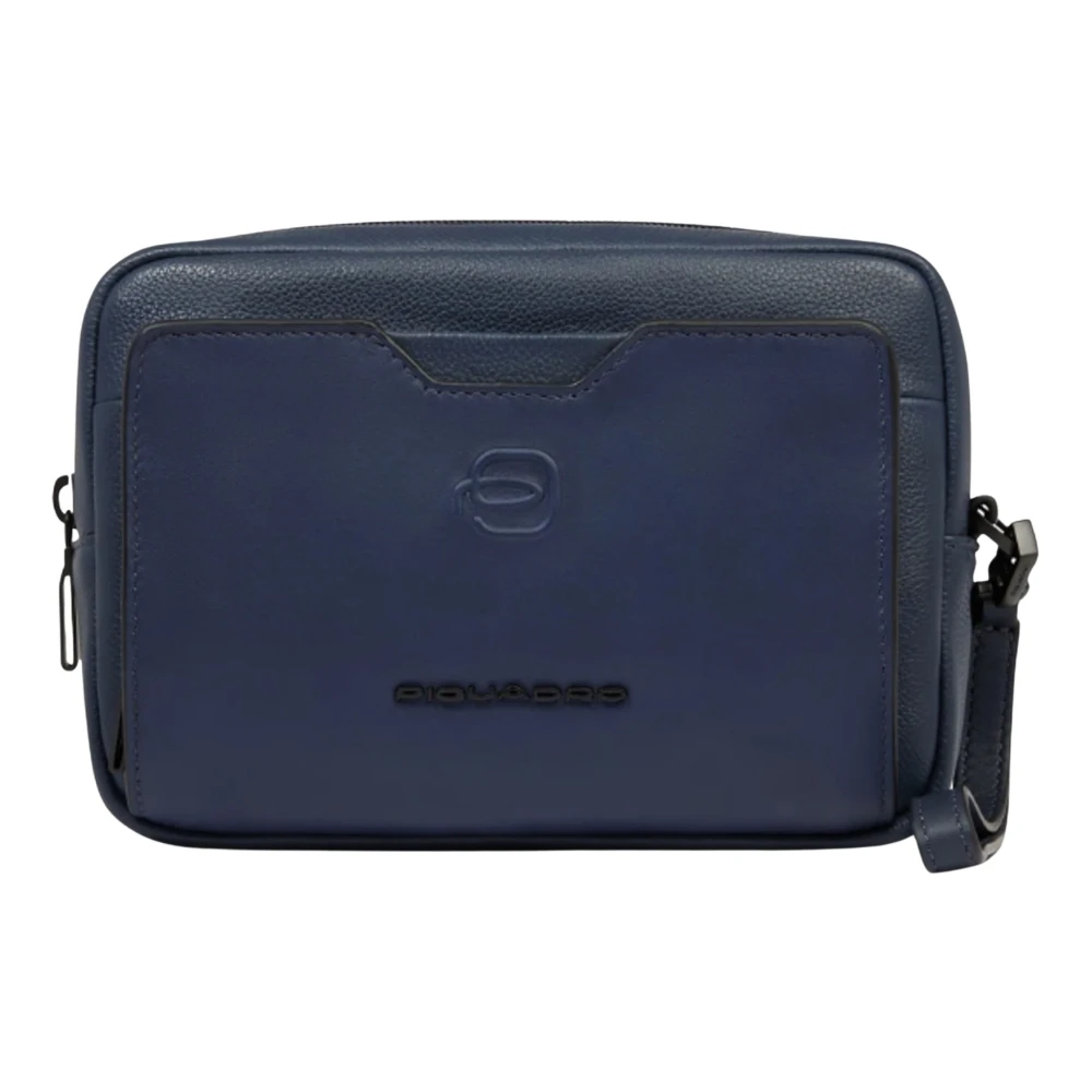 Piquadro Mannelijk Blauw Tassen Heren, One Size, Leer, Ael Crossbody Bag