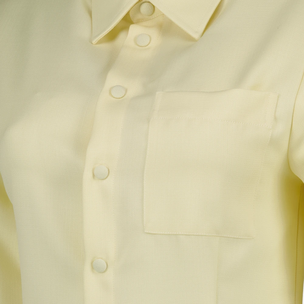 Ami Paris Pastelgele wollen overhemdjurk Yellow Dames