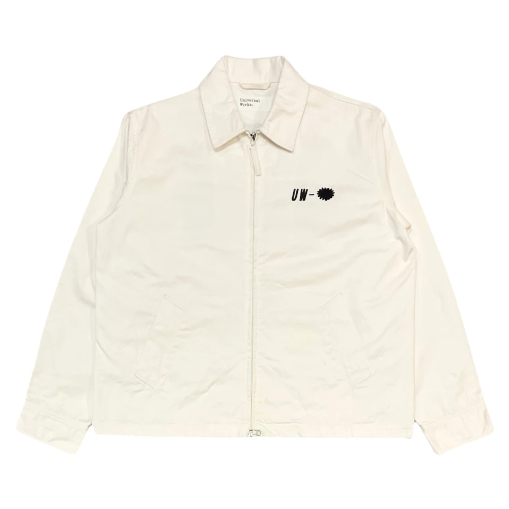 Universal Works Ecru Windcheater Jas met Twill Emb Beige Heren