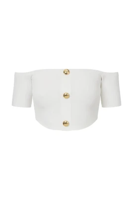 Cropped Stickad Topp