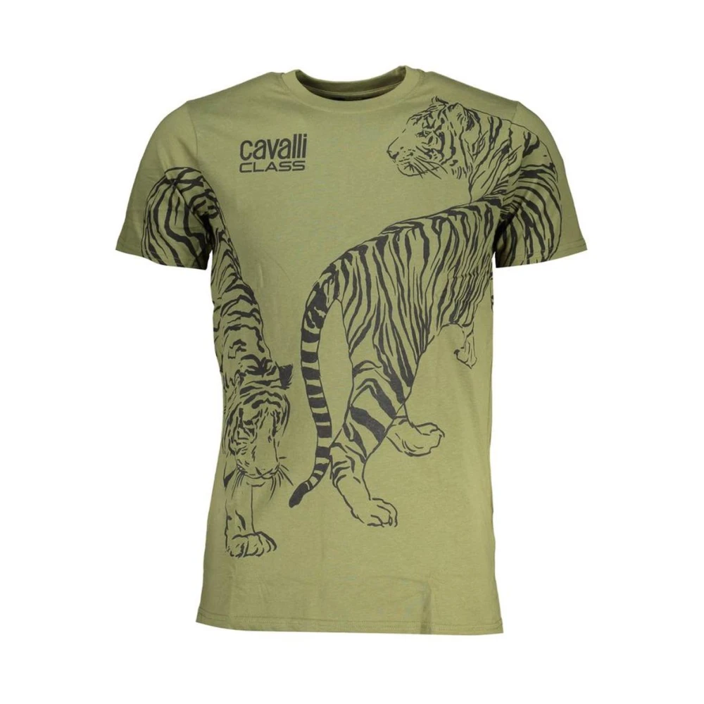 Cavalli Class Men's Green Tiger Graphic Tee