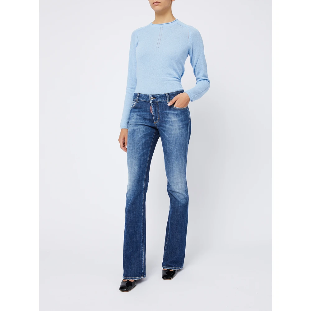Dsquared2 Donkerblauwe Vervaagde Jeans Vrouwen Blue Dames
