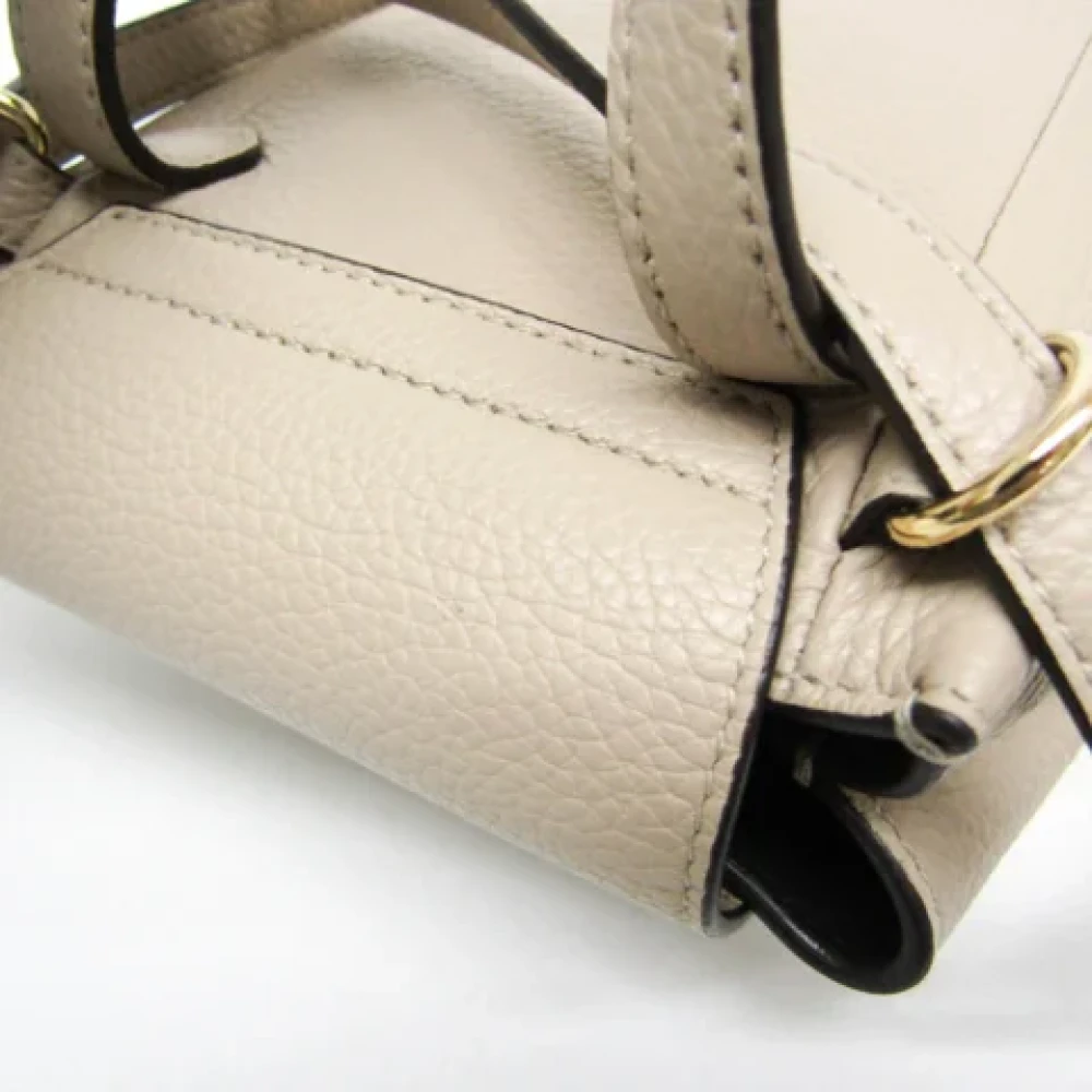 Salvatore Ferragamo Pre-owned Leather backpacks Beige Dames