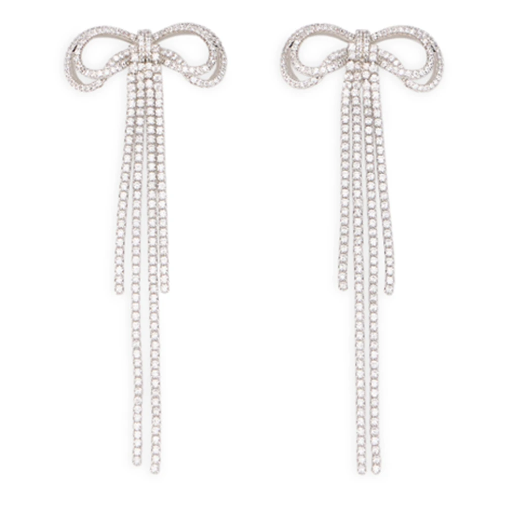 Self-Portrait Silver Brass Earrings - One Size - Image 3
