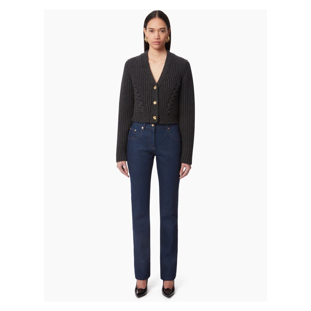 Nina Ricci Grijze V-hals Gebreide Vest Gray Dames