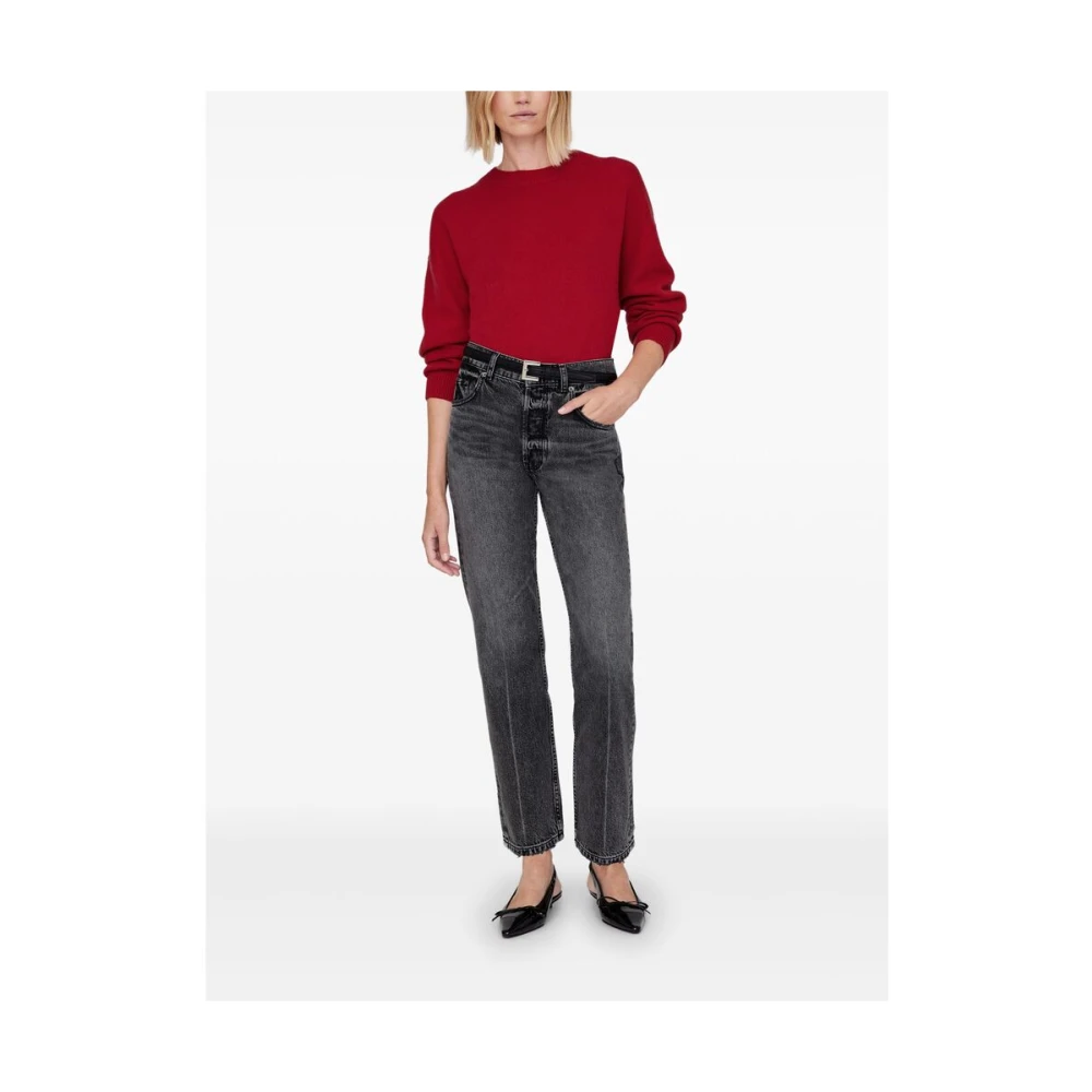 Anine Bing Rode Crew Neck Sweater Red Dames