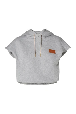 Cropped ärmlös hoodie