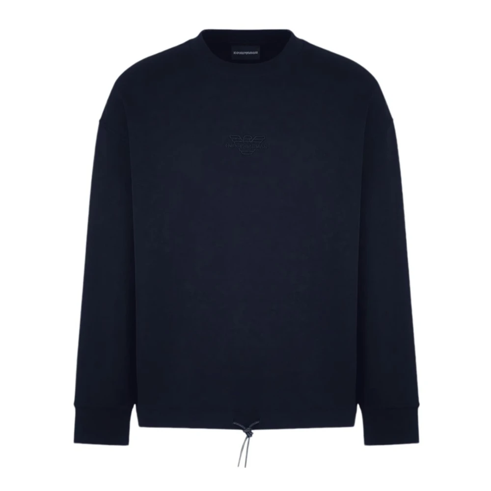 Emporio Armani Navy Blue Sweatshirt met Eagle Logo Blue Heren