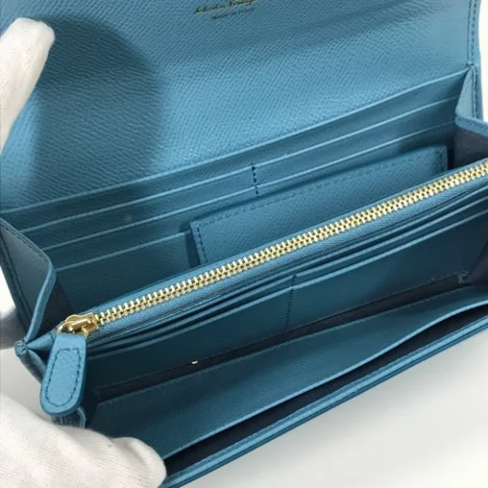 Salvatore Ferragamo Pre-owned Leather wallets Blue Dames