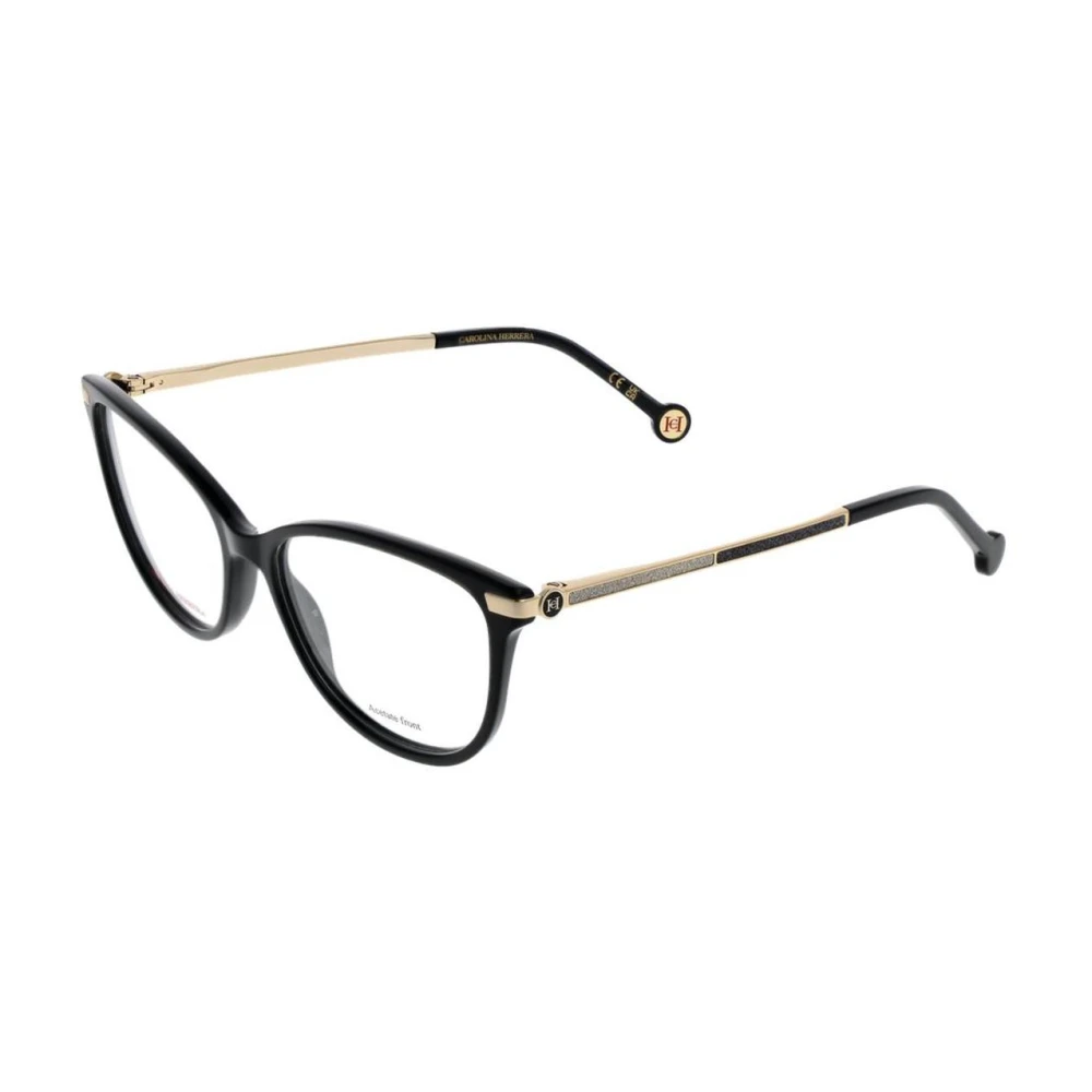 Carolina Herrera Zwarte Ronde Acetaat Optische Frames Black Dames