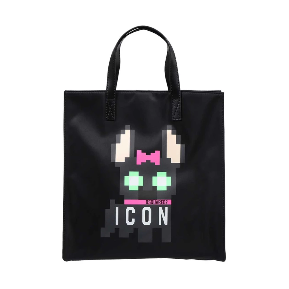 Dsquared2 Bedrukte Nylon Tote Tas Black Heren