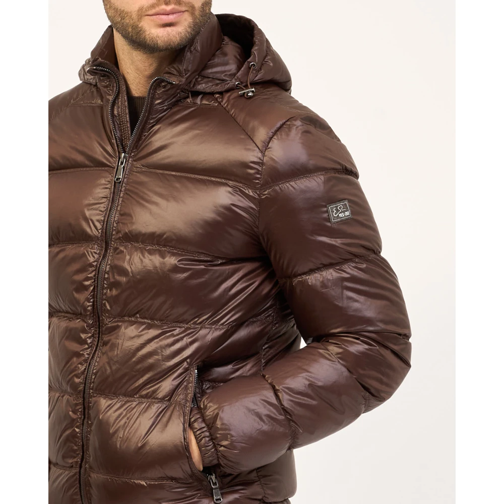 YES ZEE Gewatteerde jas met capuchon voor heren Brown Heren