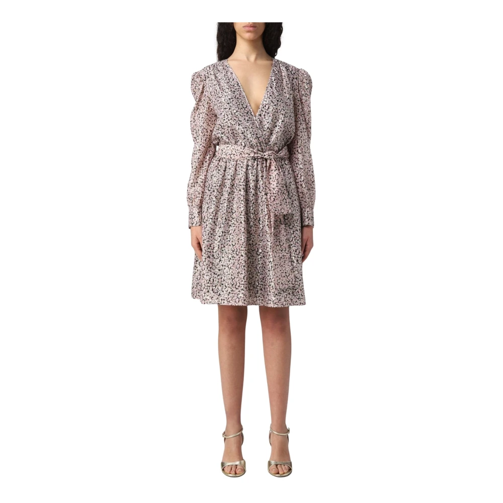 Liu Jo Gestreepte Chemisier Jurk met Gekruiste V-Hals Multicolor Dames