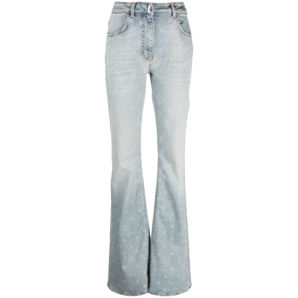 Givenchy Flared Jeans met 4G Motief Blue Dames
