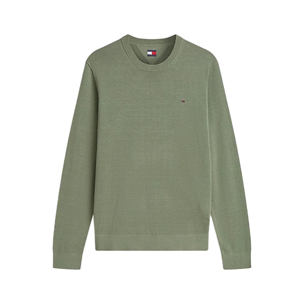 Tommy Jeans Uomo Verde Uomini, Felpa + Maglione, Maglione Leggero Tjm Slim Ess Ext, (M) - Immagine 3