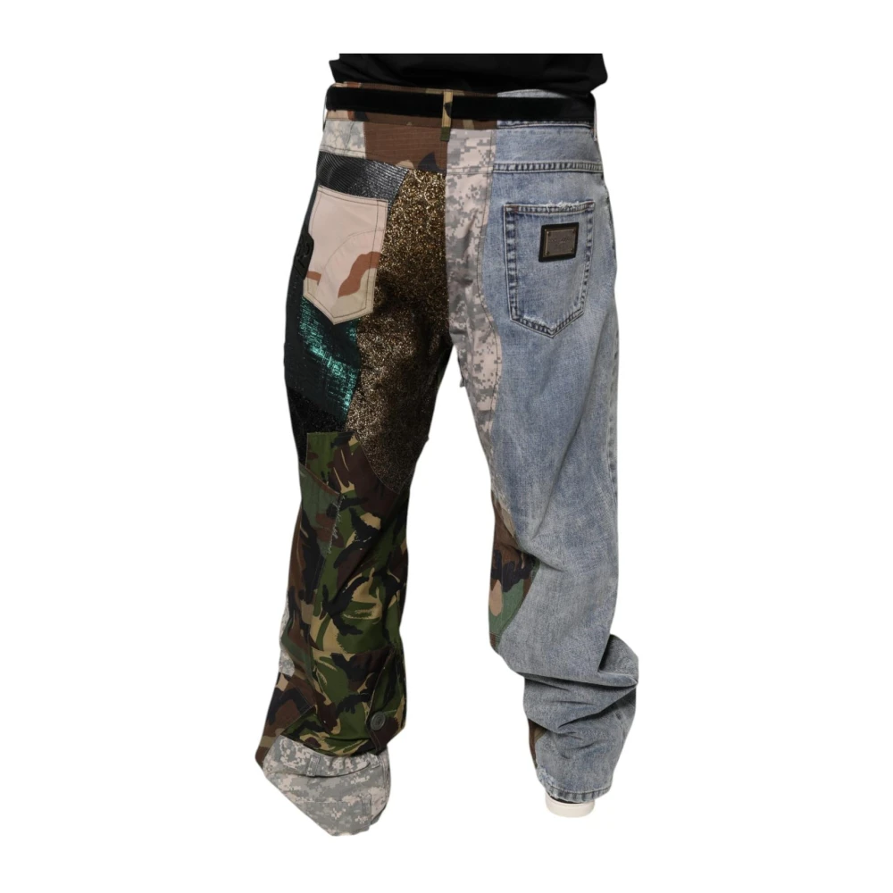 Dolce & Gabbana Multicolor Patchwork Cargo Broek Multicolor Heren