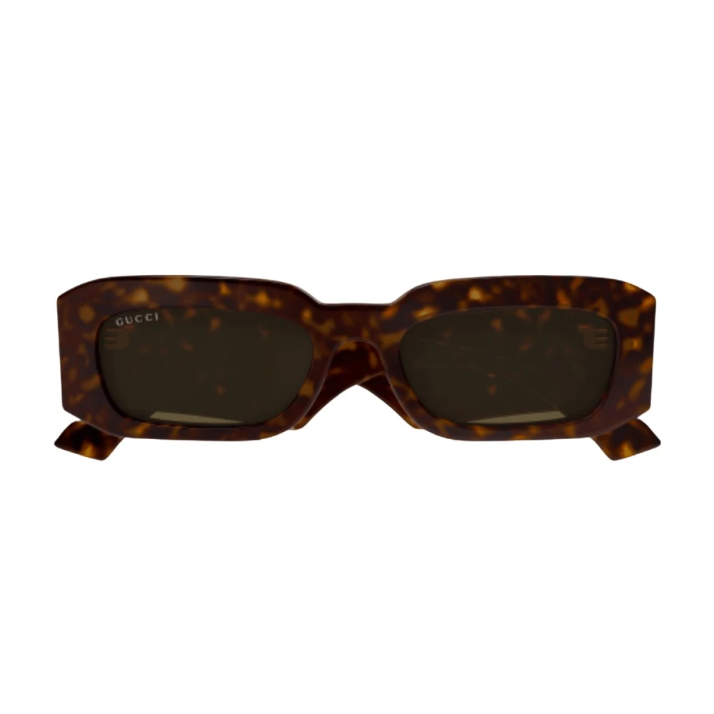 Gucci Rechthoekige Acetaat Zonnebril in Havana Brown Heren