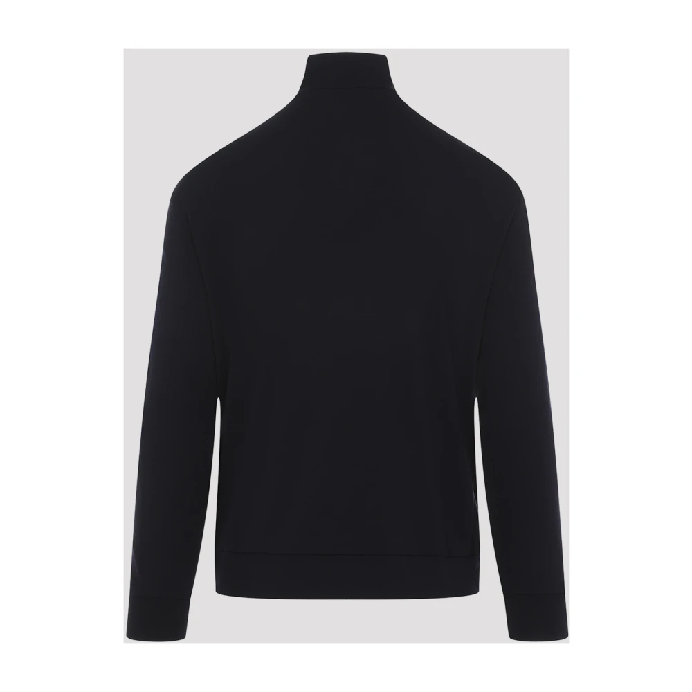 Giorgio Armani Blauwe Navy Turtleneck Jumper Blue Heren
