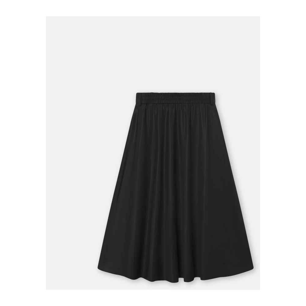 Mark Kenly Domino Tan Geplooide wollen rok in zwart Black Dames