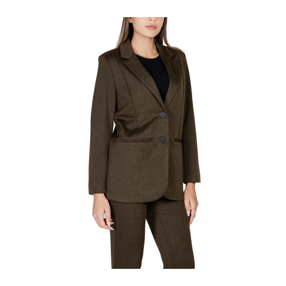 Ichi Herfst Winter Dames Blazer Collectie Green Dames