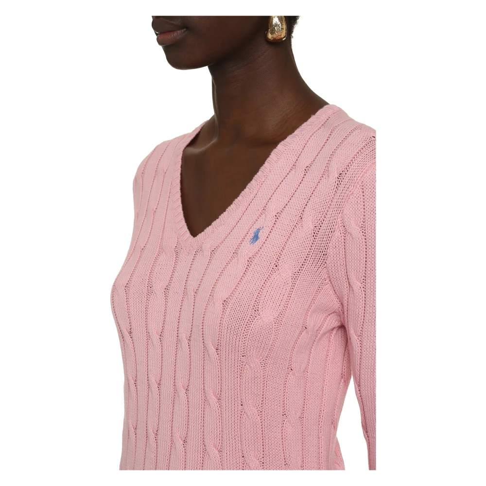 Polo Ralph Lauren Katoenen kabeltrui Pink Dames