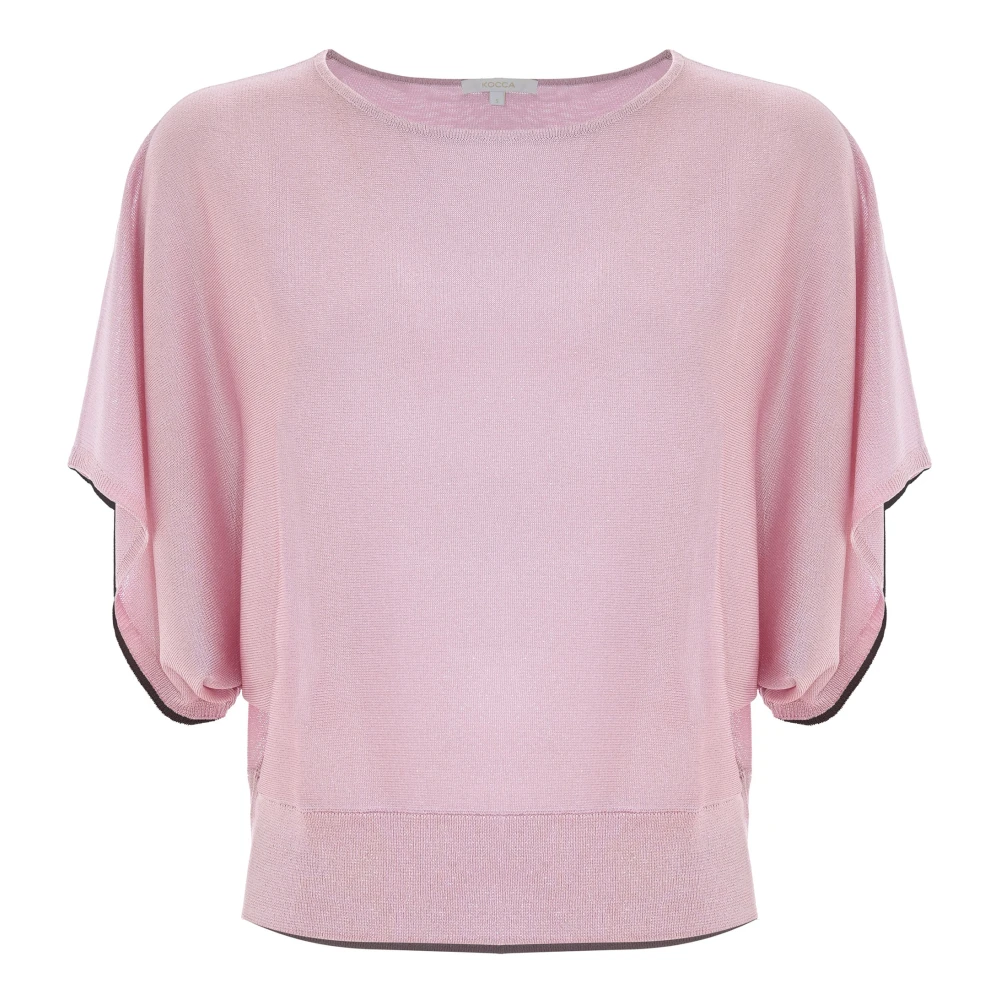 Kocca Stijlvolle Ronde Hals Gebreide Trui Pink Dames