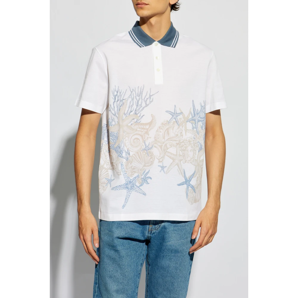 Versace Polo met logo White Heren