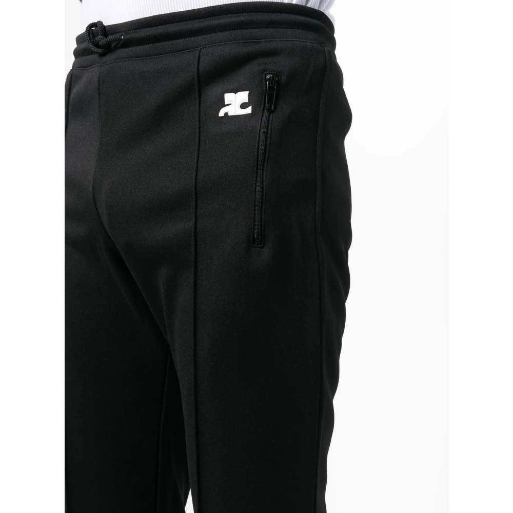 Courrèges Zwarte Interlock Sweatpants met Logo Patch Black Heren
