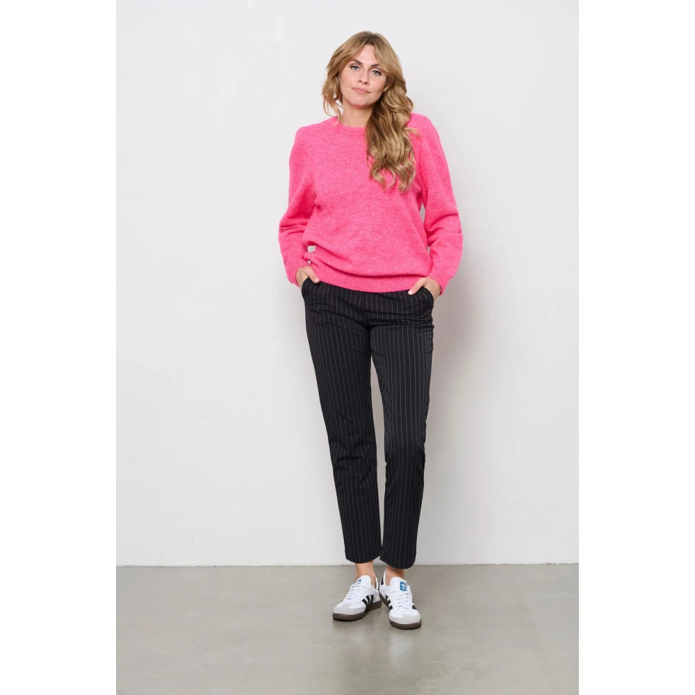 &Co Woman Pin-Stripe Cigarette Broek Black Dames