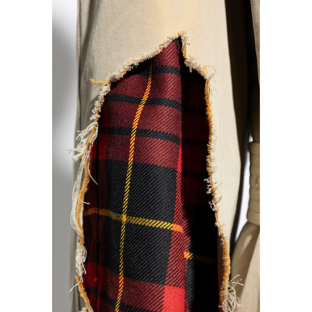 alexander mcqueen Trenchcoat met wollen inzetstukken Red Heren
