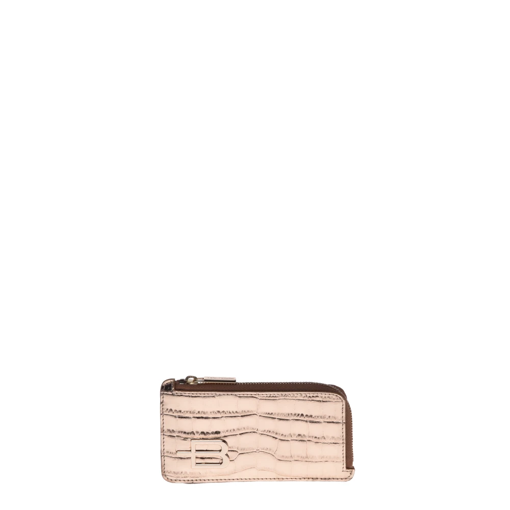 Baldinini Wallet in platinum laminated crocodile Yellow Dames