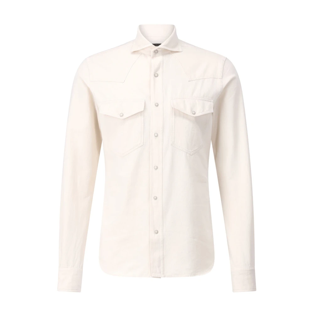 Windsor Denim Shirt Lennio Beige Heren