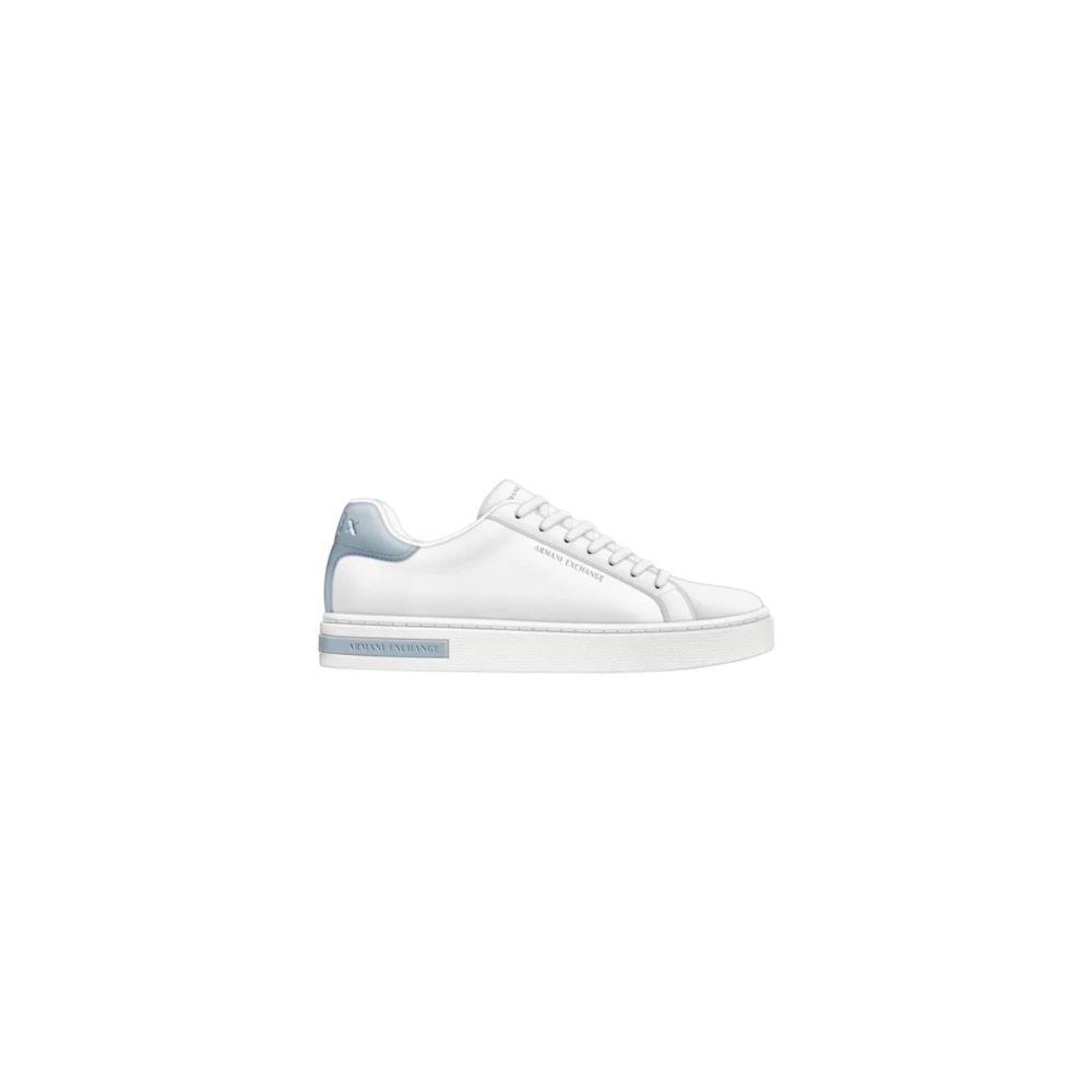 Armani Exchange Women's White Sneakers Low-Cut Stylish Design