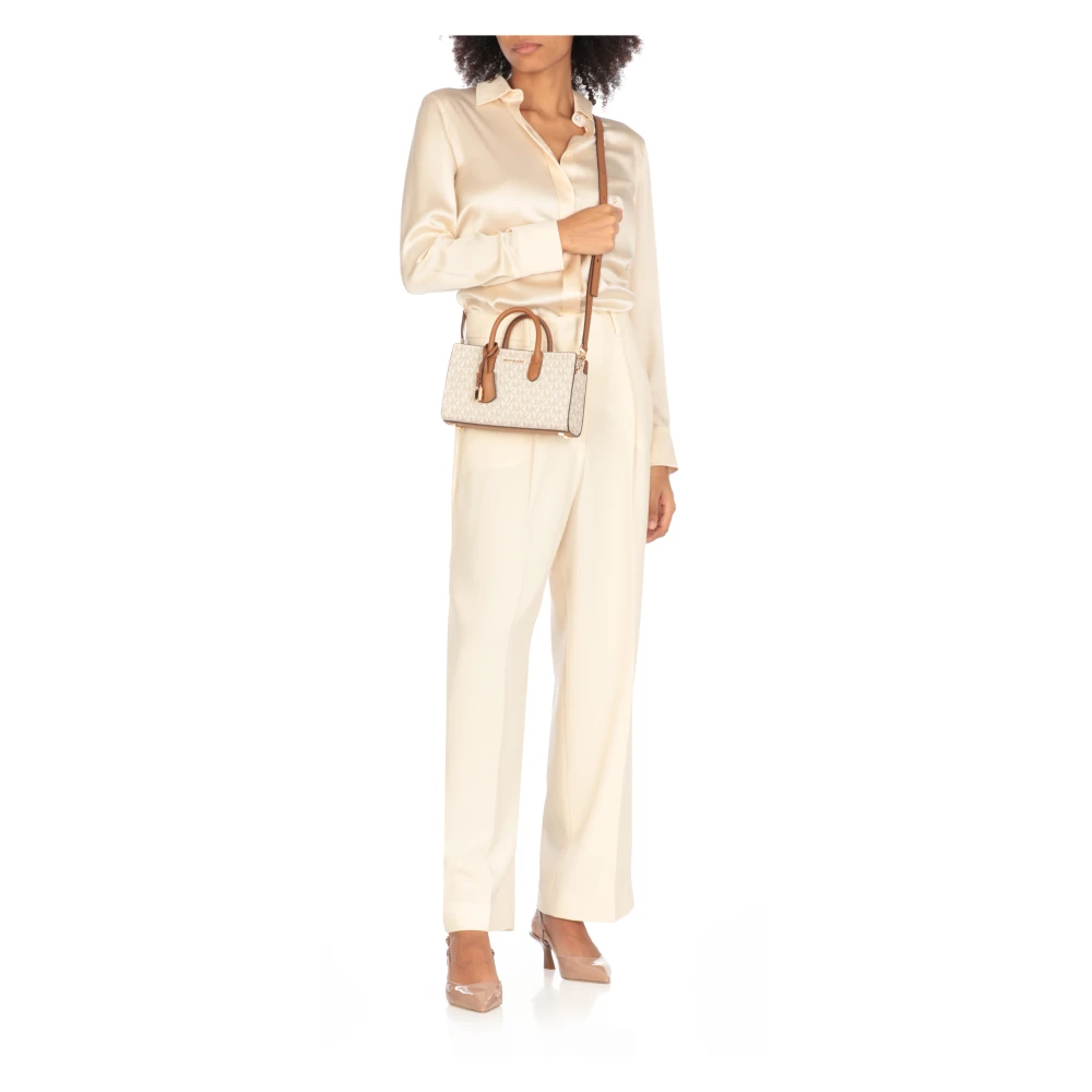 Michael Kors Ivoor Canvas Gecoate Tas Vrouw Beige Dames