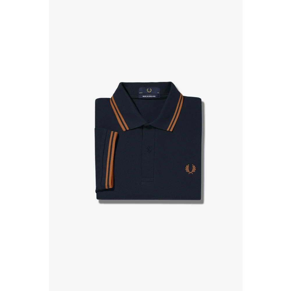 Fred Perry Iconische Twin Tipped Polo Navy Nut Blue Heren