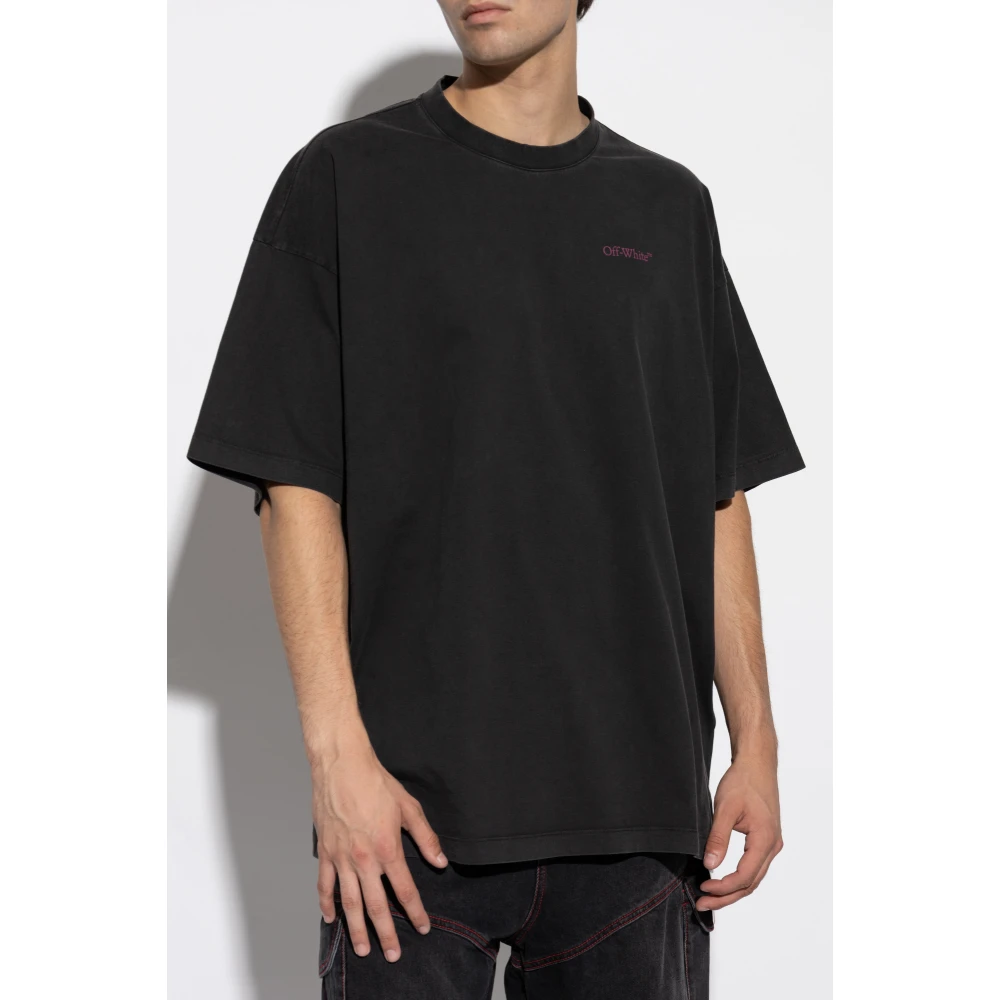 Off White Bedrukt T-shirt Black Heren